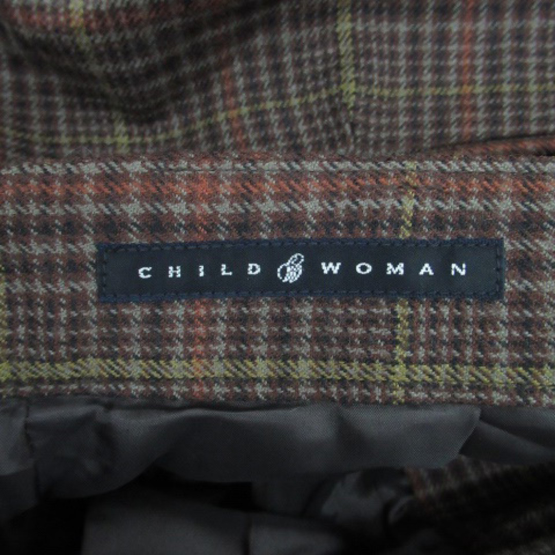 CHILD WOMAN(チャイルドウーマン)のチャイルドウーマン ショートパンツ ハーフパンツ 短パン ウール 36 茶色 黒 レディースのパンツ(ショートパンツ)の商品写真