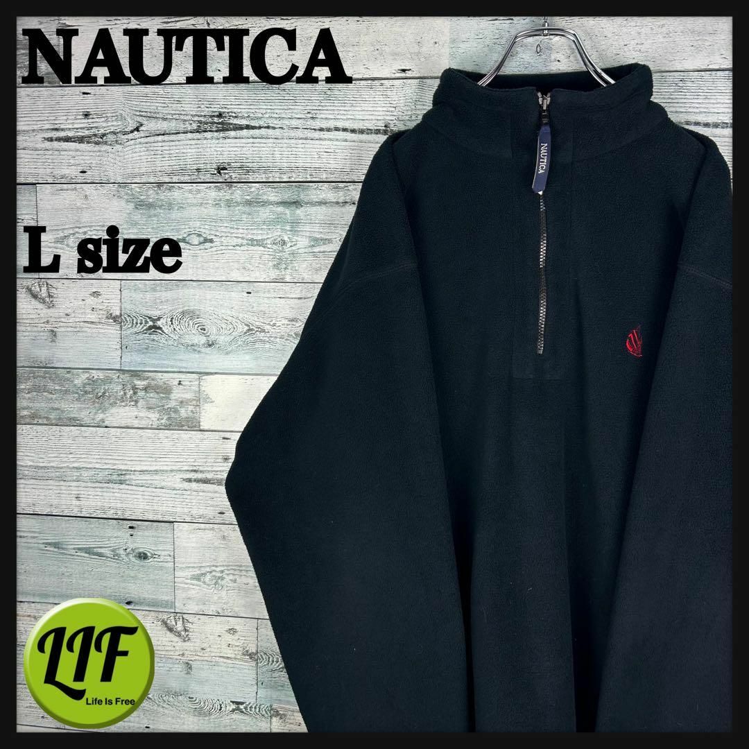 NAUTICA - 希少 ノーティカ 刺繍ロゴ 90s ボア ハーフジップ フリース ...