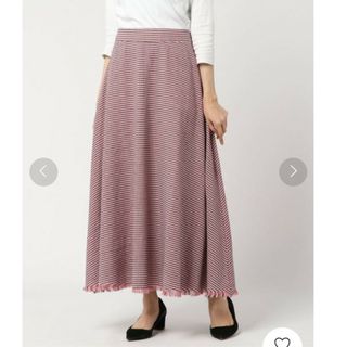 シスタージェーン(sister jane)のsister jane Dogtooth Midi Skirt レッド フリンジ(ロングスカート)