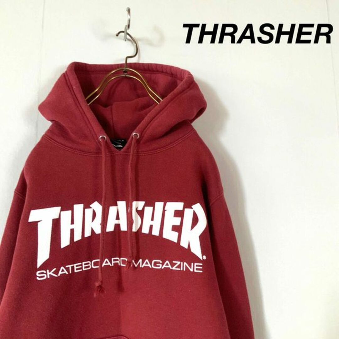 THRASHER(スラッシャー)のTHRASHER スラッシャー ビッグフーディ パーカー バーガンディ メンズのトップス(パーカー)の商品写真