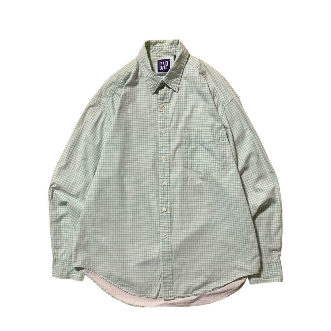 OLD GAP オールドギャップ グリーン ギンガムチェックシャツ