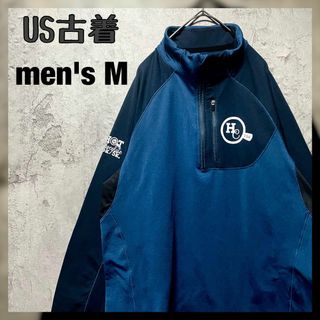 【RUNNING MAN】M ハーフジップ トレーナー バイカラー US古着(スウェット)