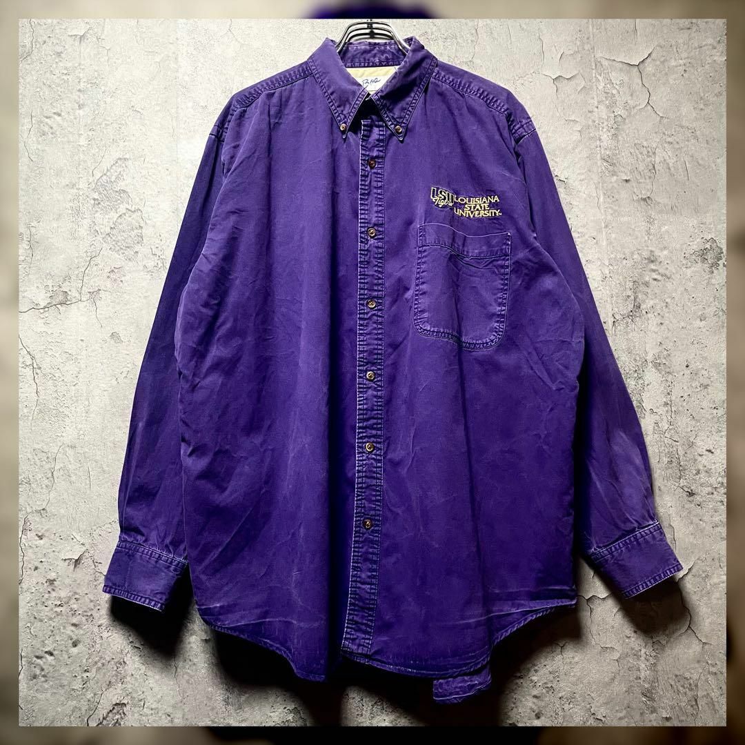 【US】XLsize ワークシャツ カレッジ シャツジャケット