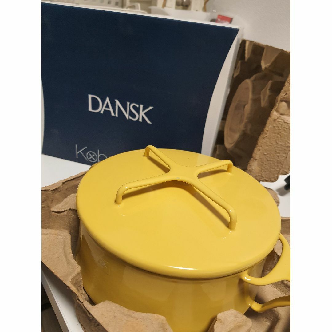 鍋/フライパン【新品】ダンスク DANSK 両手鍋 イエロー18.5 cm