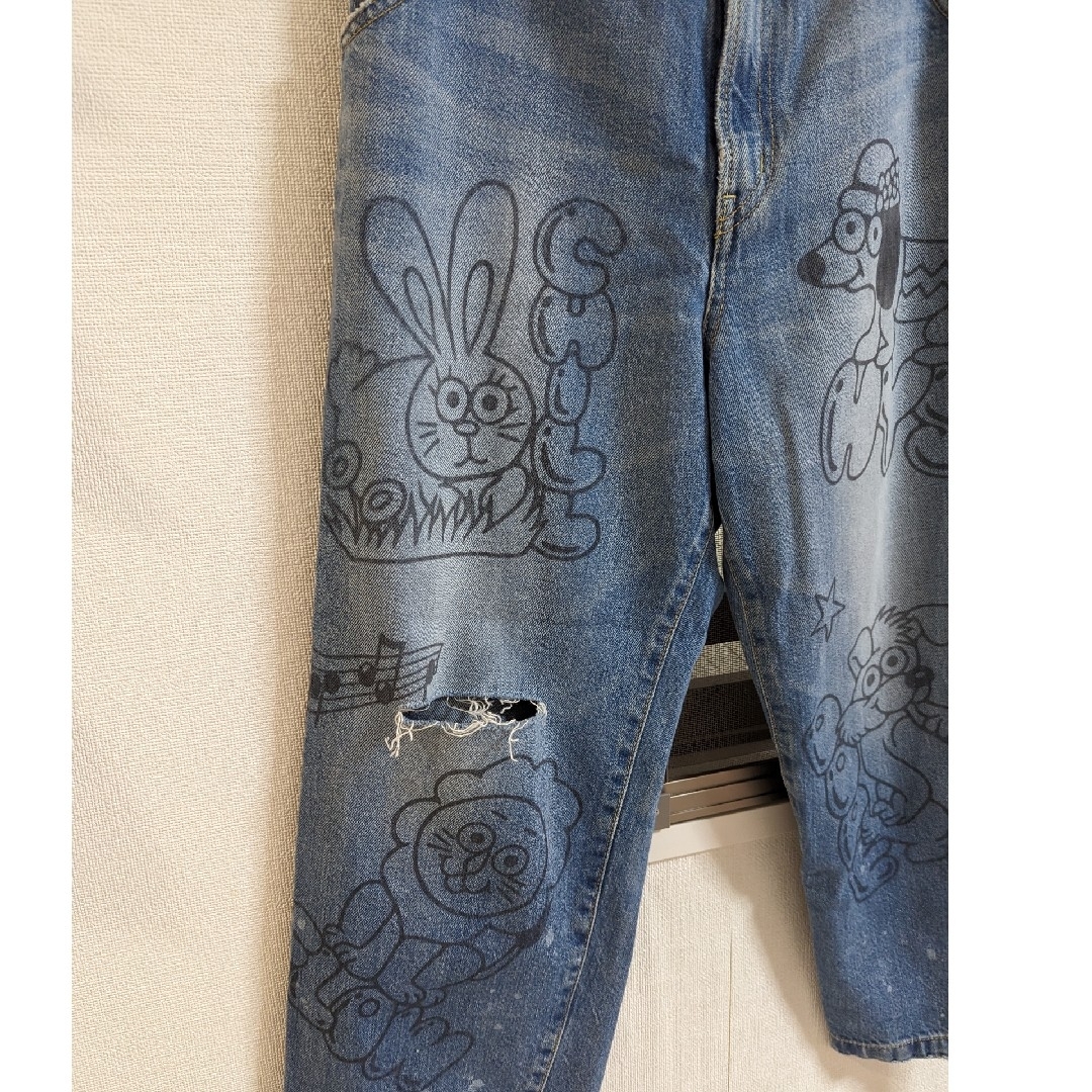 HYSTERIC GLAMOUR(ヒステリックグラマー)のヒステリックグラマー DOODING ANIMALS デニムパンツ キューン メンズのパンツ(デニム/ジーンズ)の商品写真