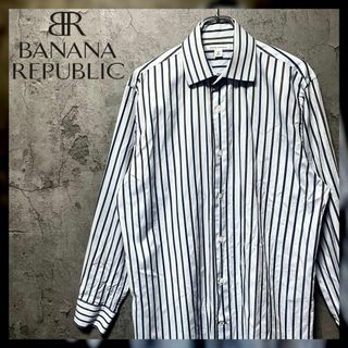 バナナリパブリック(Banana Republic)の【バナナリパブリック】Msize ドレスシャツ ストライプ US古着(シャツ)