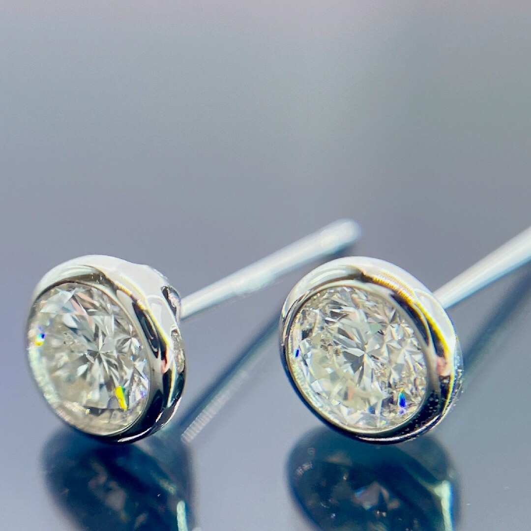 Tキラキラ 計0.716ct 天然ダイヤモンド プラチナ フクリンピアス Tキラキラ 計0.716ct 天然ダイヤモンド プラチナ フクリンピアス