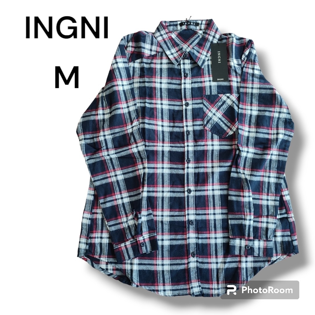 INGNI(イング)の【INGNI】イング チェック シャツ 長袖 M レディースのトップス(シャツ/ブラウス(長袖/七分))の商品写真