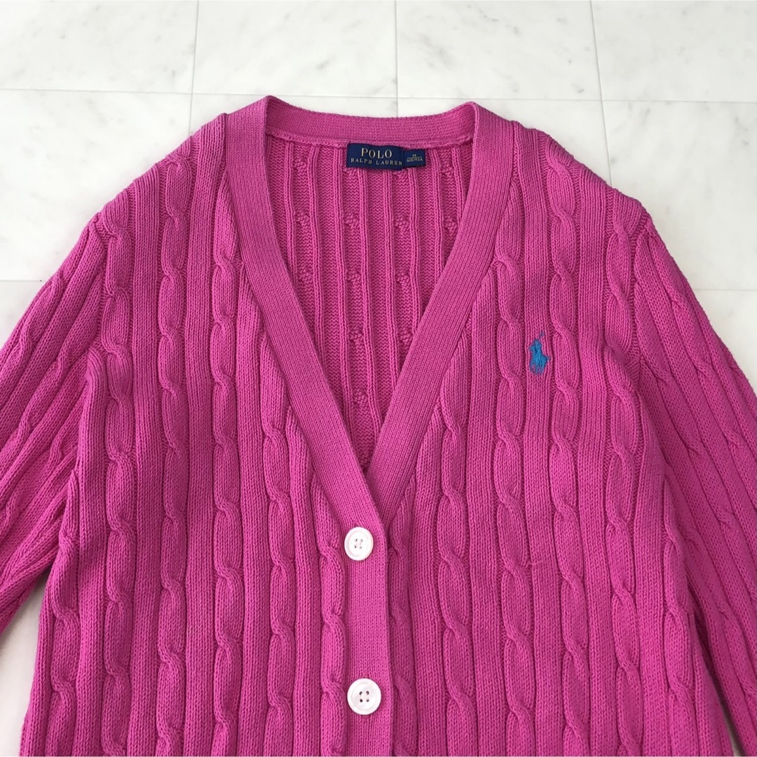★POLO RALPH LAUREN★コットンケーブルニットカーディガン ピンク
