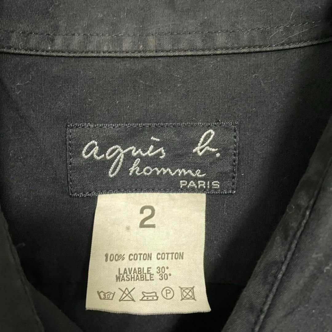 agnes b. - 90s アニエスベー 長袖 シャツ 黒 メンズM 古着 モードの