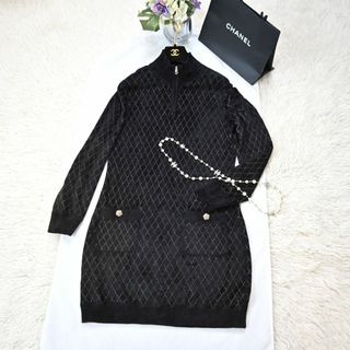 シャネル(CHANEL)の★CHANEL★美品★マトラッセ★ボア★グリポア★NO5★ワンピース(ひざ丈ワンピース)