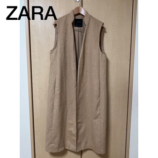 ZARA 羊毛80%ロングジレコート　M