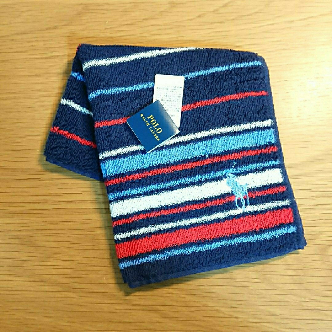 POLO RALPH LAUREN(ポロラルフローレン)のPOLO タオルハンカチ 男性  新品 未使用 メンズのファッション小物(ハンカチ/ポケットチーフ)の商品写真