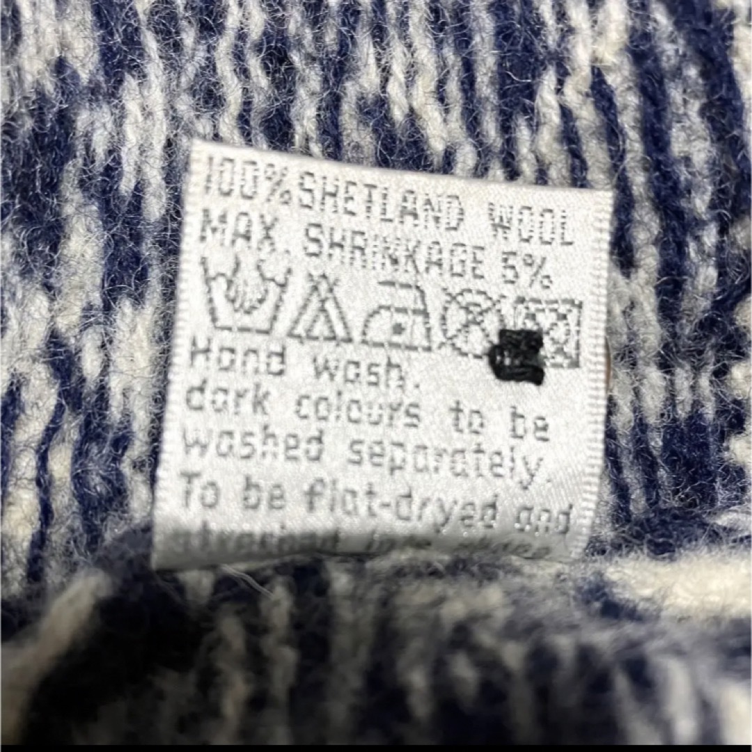 希少 ユーロ古着クルーネックセーター シェットランドウール100% 2XL