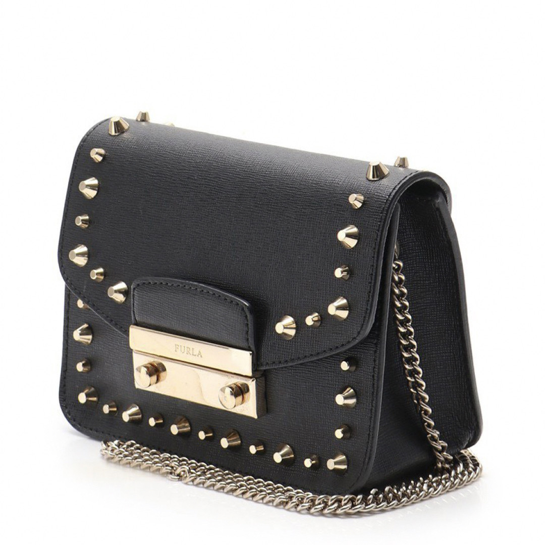 FURLA フルラ メトロポリス チェーンショルダーバッグ スタッズ付 | フリマアプリ ラクマ