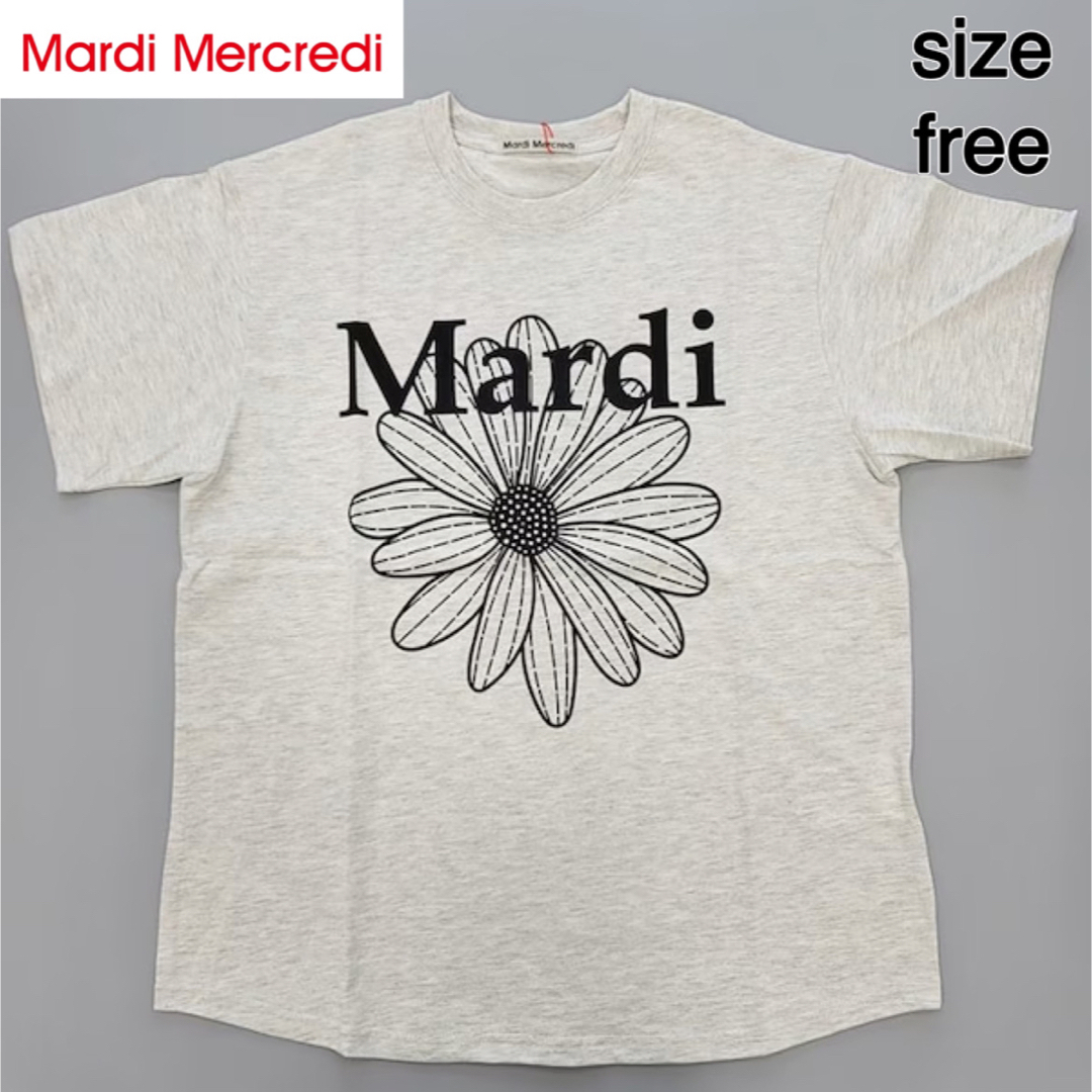 Mardi Mercredi マルディメクルディ　Tシャツ　オートミールブラック レディースのトップス(Tシャツ(半袖/袖なし))の商品写真