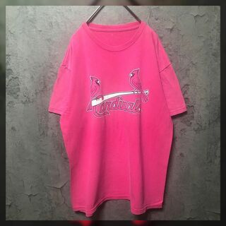 【US古着】プリントTシャツ MLB カージナルス 野球 ピンク(Tシャツ/カットソー(半袖/袖なし))
