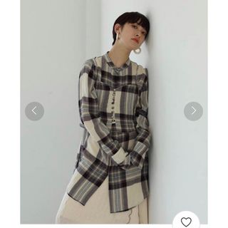 トゥデイフル(TODAYFUL)のトゥデイフル  ソフトウールロングシャツ　チェック　ビスチェ　キャミ　セット(シャツ/ブラウス(長袖/七分))