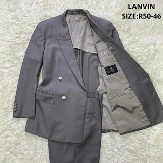 人気】LANVIN ランバン スーツ くすみカラー 銀ボタン 装飾 モヘア-