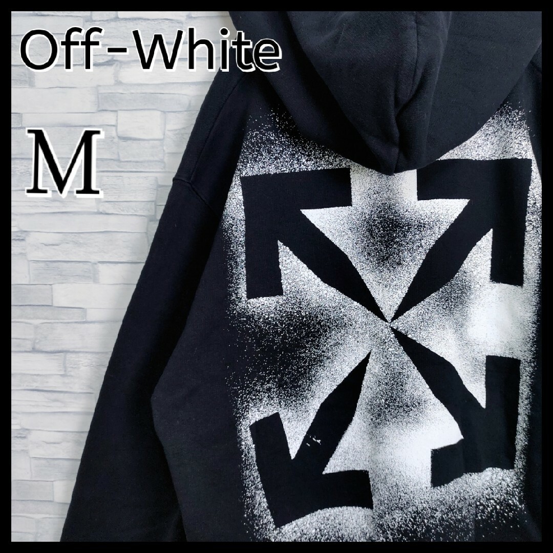 OFF-WHITE - 【正規品・鑑定済】オフホワイト☆クロスアローパーカー M