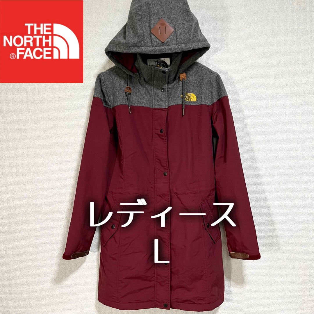 THE NORTH FACE(ザノースフェイス)の美品人気 ノースフェイス マウンテンコート レディースL ロゴ刺繍 レディースのジャケット/アウター(ロングコート)の商品写真