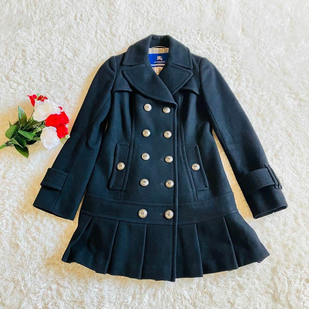 カタログ掲載】BURBERRY BLUE LABELダブルボタン裾プリ コート カタログ掲載】BURBERRY BLUE LABELダブルボタン裾プリ コート
