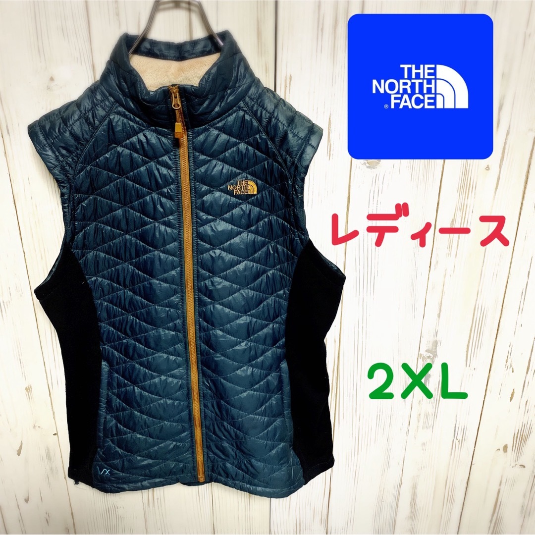 THE NORTH FACE(ザノースフェイス)のノースフェイス VX 中綿 ライトダウンベスト ジャケット 刺繍ロゴ 古着 レディースのトップス(ベスト/ジレ)の商品写真