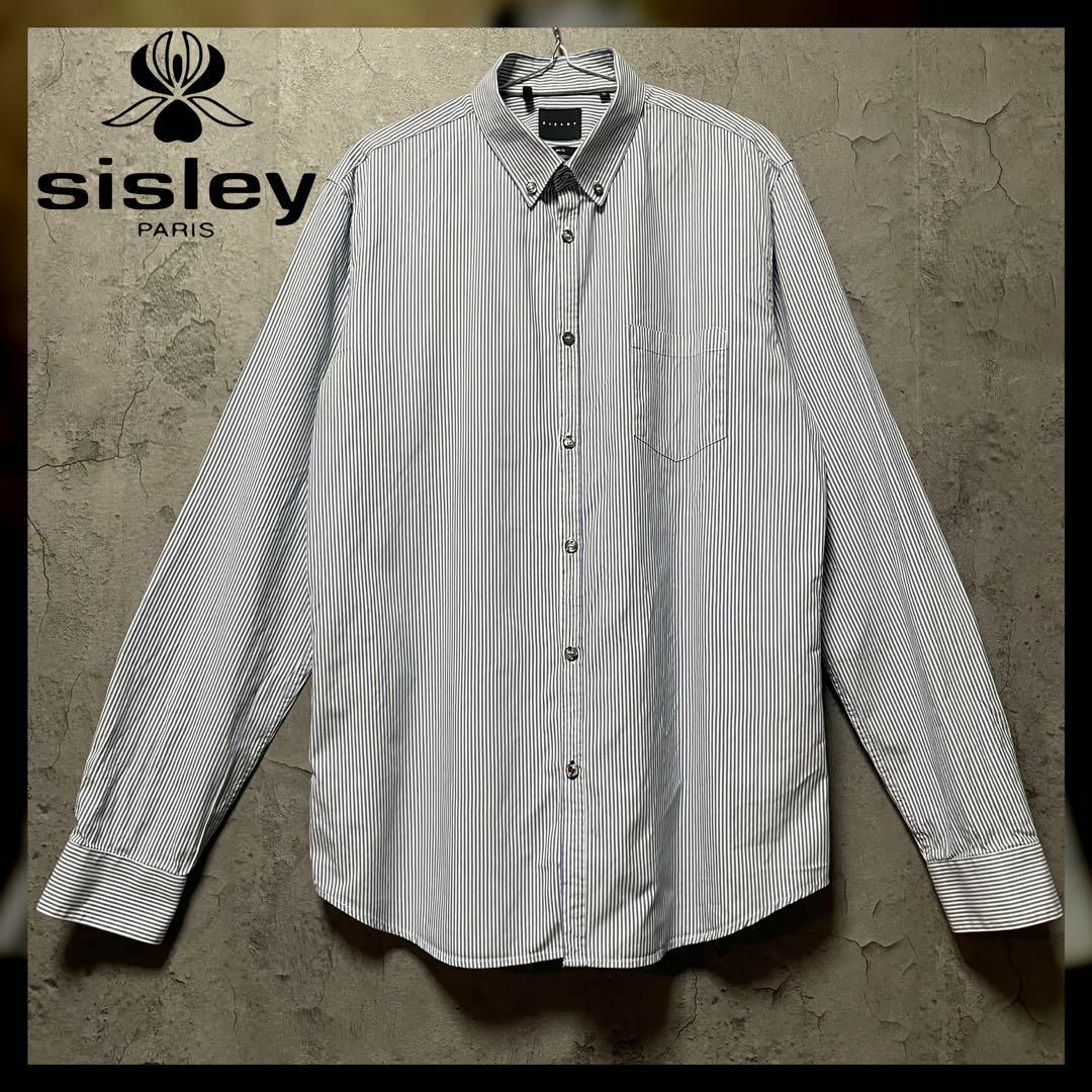 Sisley(シスレー)の【Sisley】XLsize ストライプ BDシャツ 長袖 US古着 シスレー メンズのトップス(シャツ)の商品写真