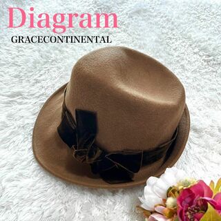 グレースコンチネンタル(GRACE CONTINENTAL)の極美品✨グレースコンチネンタル ダイアグラム ハット 帽子 F(ハット)