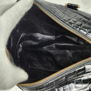 celine - 【美品】CELINE ハンドバッグ レザー クロコ型押し 馬車金具