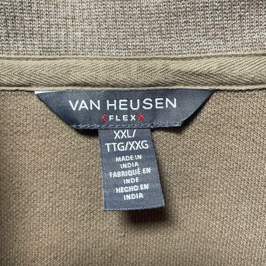 【VAN HEUSEN】2XLsize ハーフジップ スウェット 無地 US古着 メンズのトップス(スウェット)の商品写真