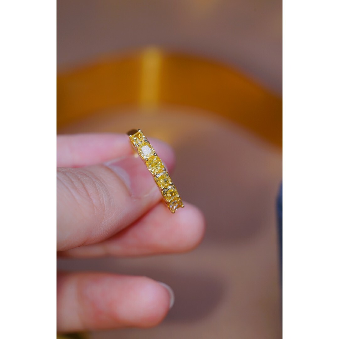 イエローダイヤモンドハーフエタニティリングk18 レディースのアクセサリー(リング(指輪))の商品写真