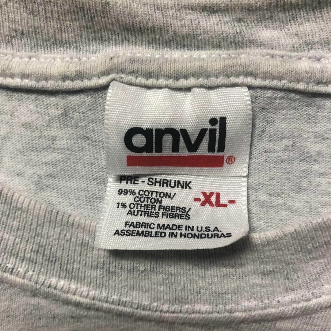 Anvil(アンビル)の【anvil】XLsize USカレッジプリントTシャツ グレー US古着 メンズのトップス(Tシャツ/カットソー(半袖/袖なし))の商品写真