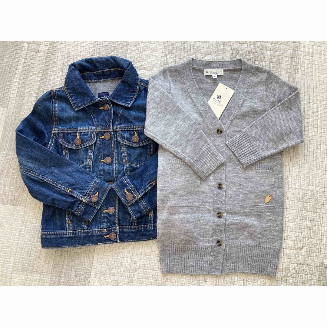 babyGAP(ベビーギャップ)のBaby Gap   キッズ   Gジャン　カーディガン　2点セット キッズ/ベビー/マタニティのキッズ服女の子用(90cm~)(ジャケット/上着)の商品写真