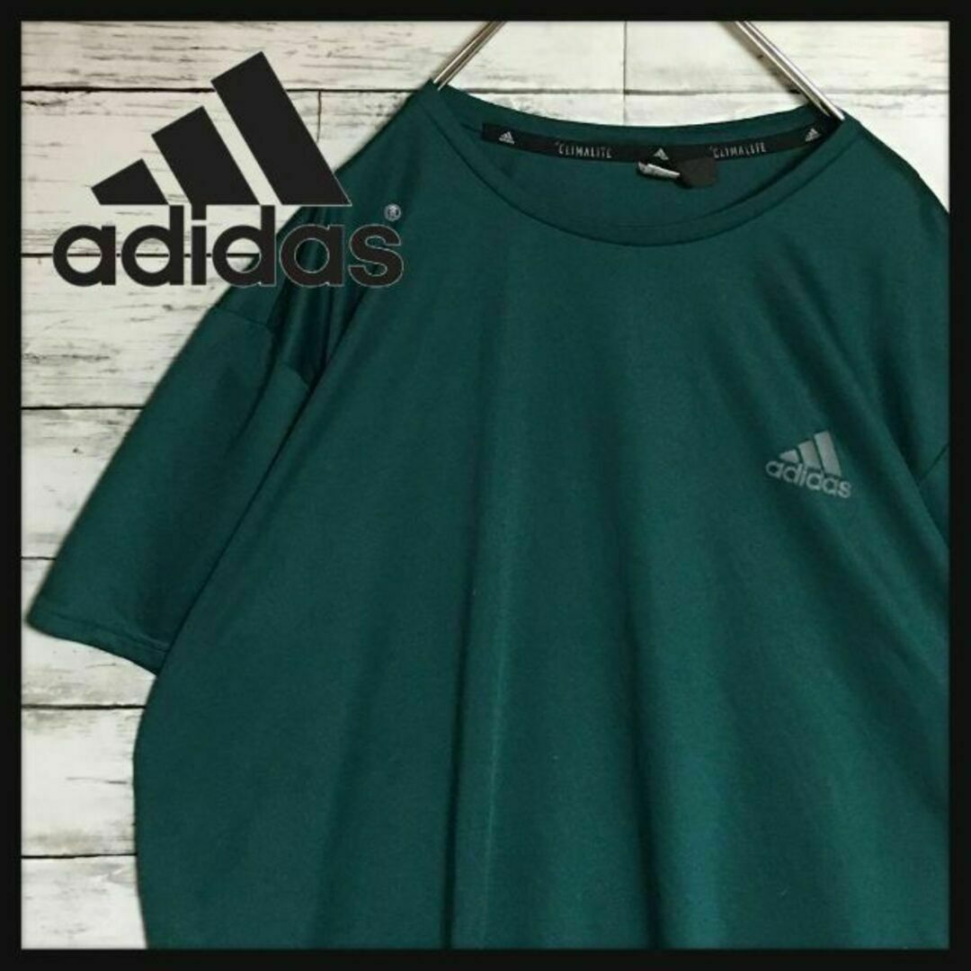 adidas(アディダス)の【人気カラーグリーン】アディダス　半袖スポーツTシャツ　XLサイズ　K118 メンズのトップス(Tシャツ/カットソー(半袖/袖なし))の商品写真