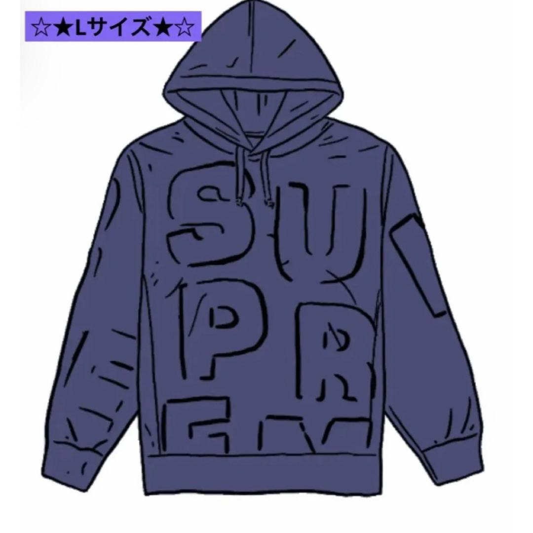 Lサイズ Supreme Cutout Letters Hooded