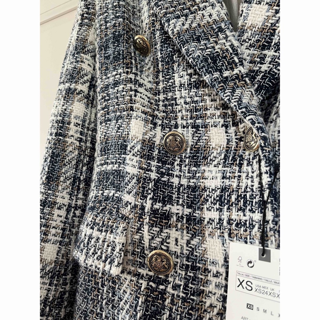 ZARA - ZARA テクスチャーチェック ブレザーの通販 by ZARA - ZARA テクスチャーチェック ブレザーの通販 by