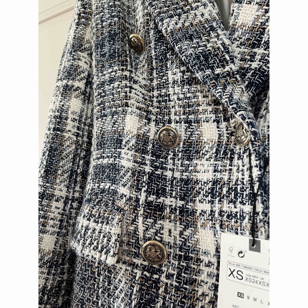 ZARA ※新品※ テクスチャーチェック ブレザー XS