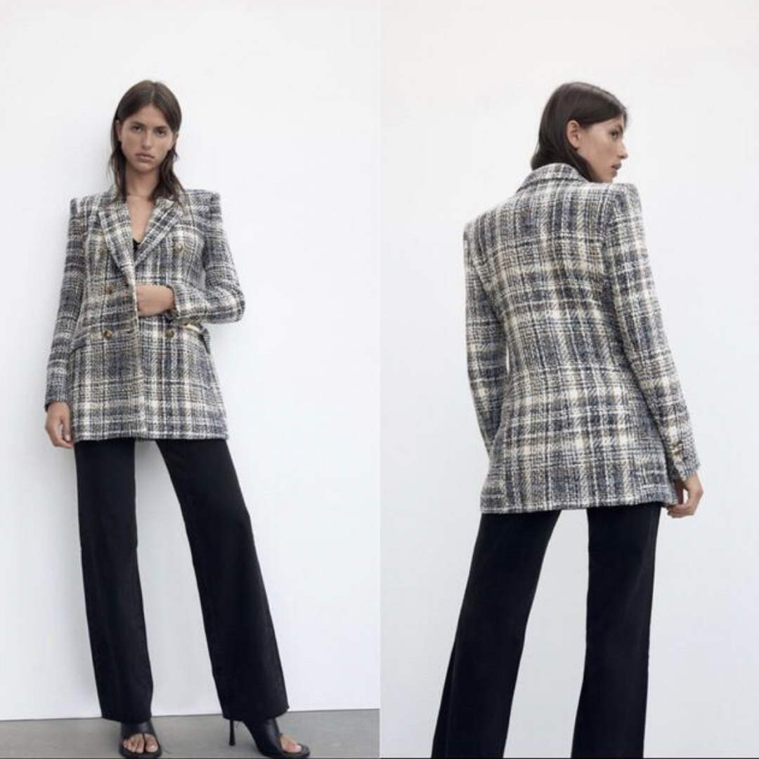 ZARA＊テクスチャーチェックブレザー