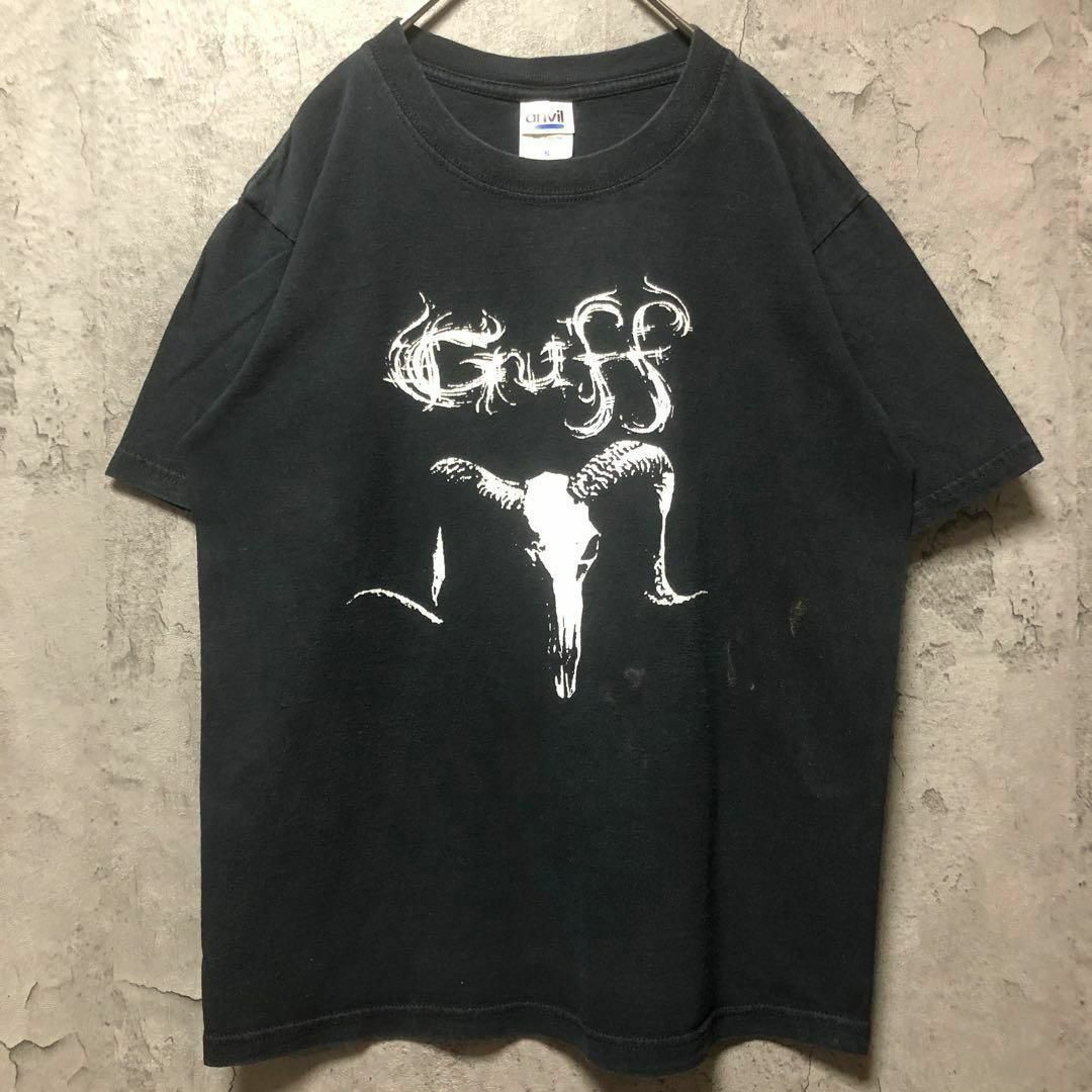 【anvil】Ssize プリントTシャツ スカル ブラック US古着