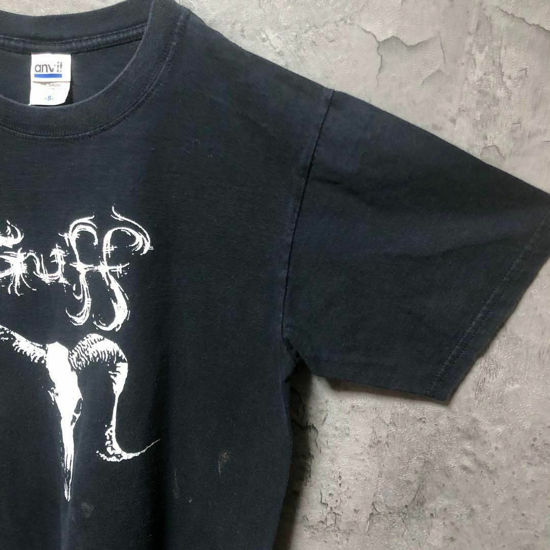 【anvil】Ssize プリントTシャツ スカル ブラック US古着