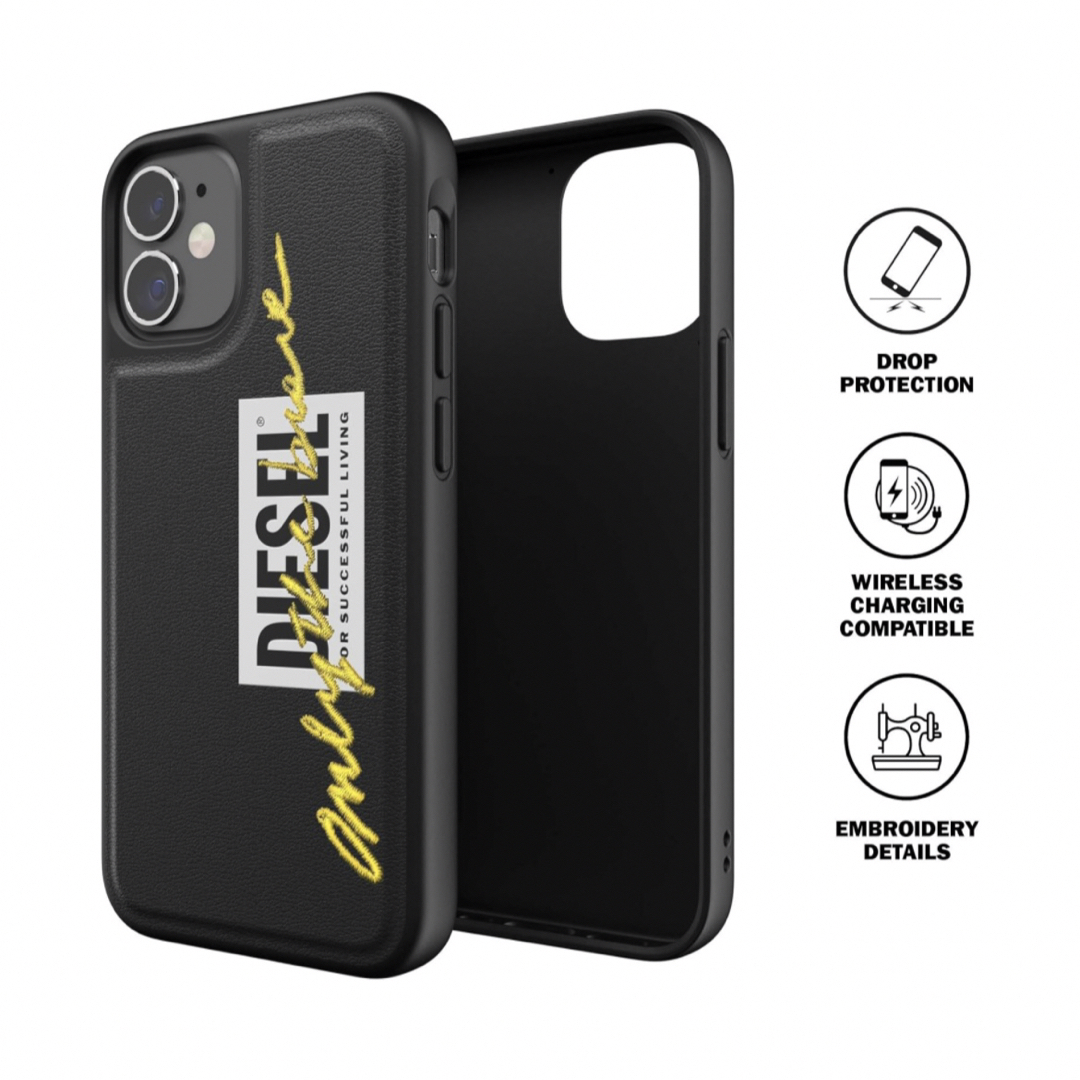 DIESEL(ディーゼル)のディーゼル iPhone12mini ブラック イエローケース DIESEL スマホ/家電/カメラのスマホアクセサリー(iPhoneケース)の商品写真