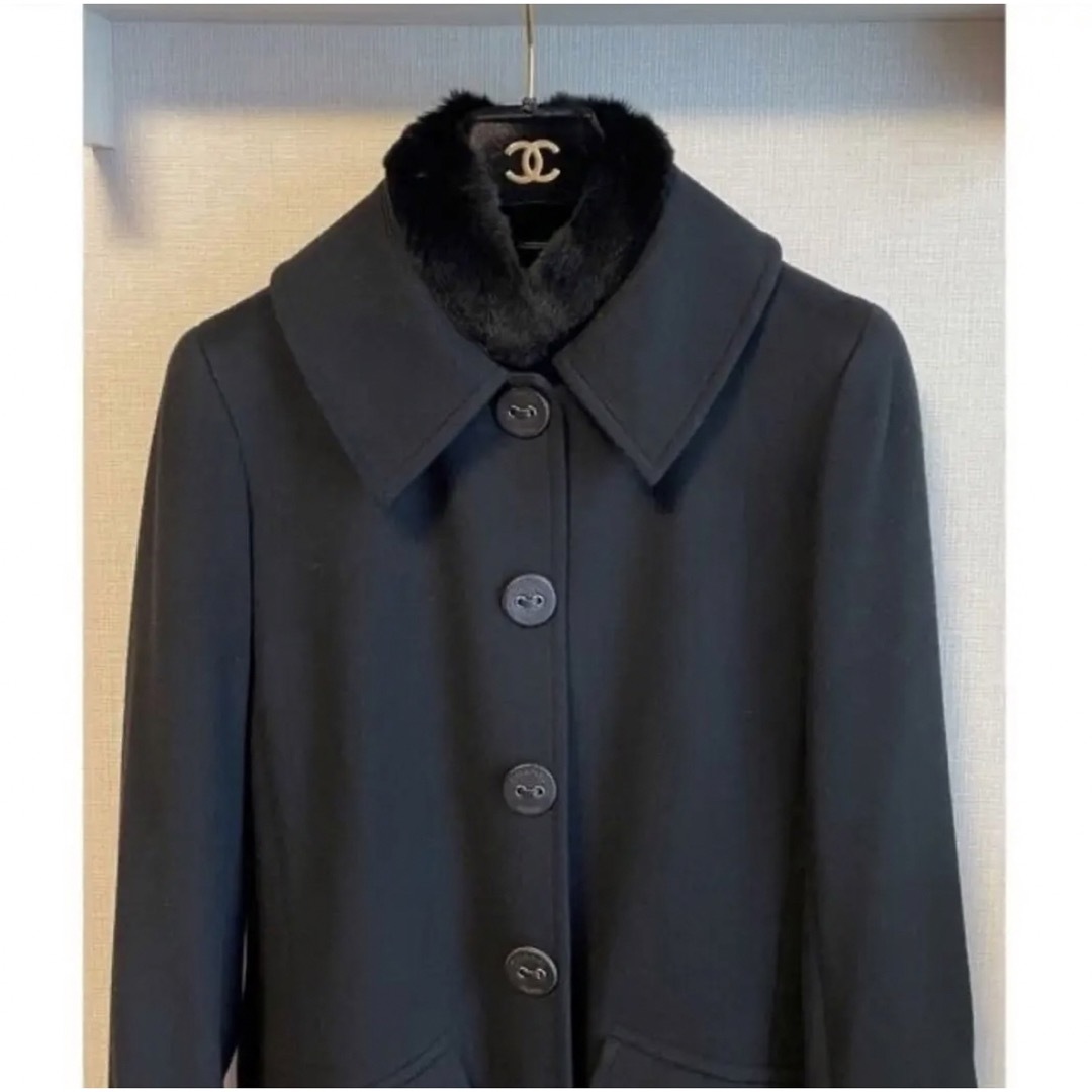 CHANEL - CHANEシャネル カシミヤ100%ファー付 高級ロングコート CHANEL - CHANEシャネル カシミヤ100%ファー付 高級ロングコート