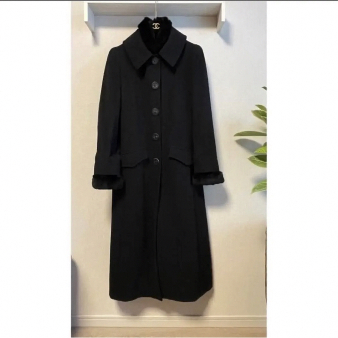 CHANEL - CHANEシャネル カシミヤ100%ファー付 高級ロングコート CHANEL - CHANEシャネル カシミヤ100%ファー付 高級ロングコート