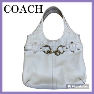 コーチ(COACH)のcoachコーチ❗️ホワイトショルダーバッグ スリム　A4 ホワイト(ショルダーバッグ)