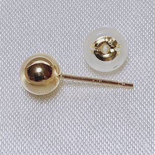 ❁︎K18 YG丸玉(5mm)ピアス❁︎約14mmポスト太さ