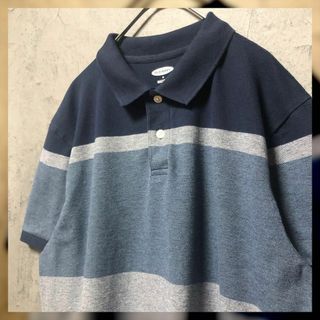 オールドネイビー(Old Navy)の【OLD NAVY】Msize ポロシャツ ネイビー 多色ボーダー US古着(ポロシャツ)