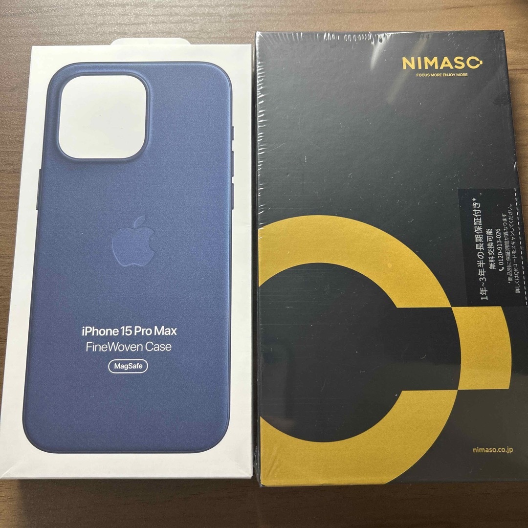 iPhone15ProMax ファインウーブンケース　NIMASOガラスフィルム