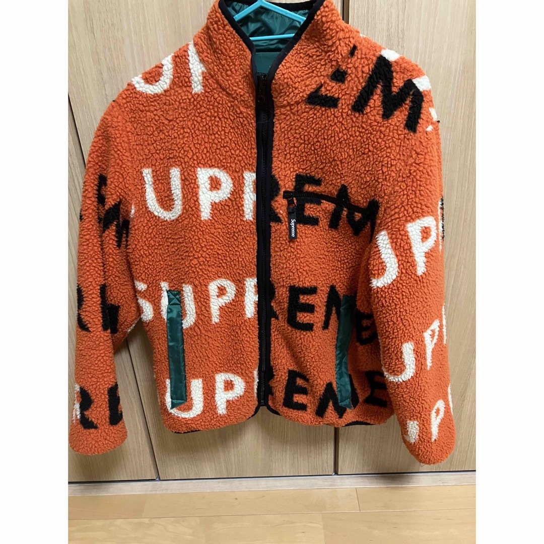 supreme reversible logo fleece jacket