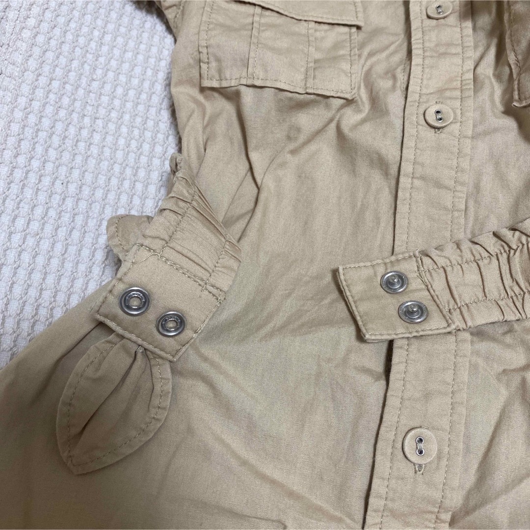 F.O.KIDS(エフオーキッズ)の110 半袖ワンピース　春　夏　ベージュ　ワンピース　ポケット キッズ/ベビー/マタニティのキッズ服女の子用(90cm~)(ワンピース)の商品写真